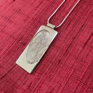 Jessie Senecal Handmade Sterling Silver "Wheat Inlay" Necklace
